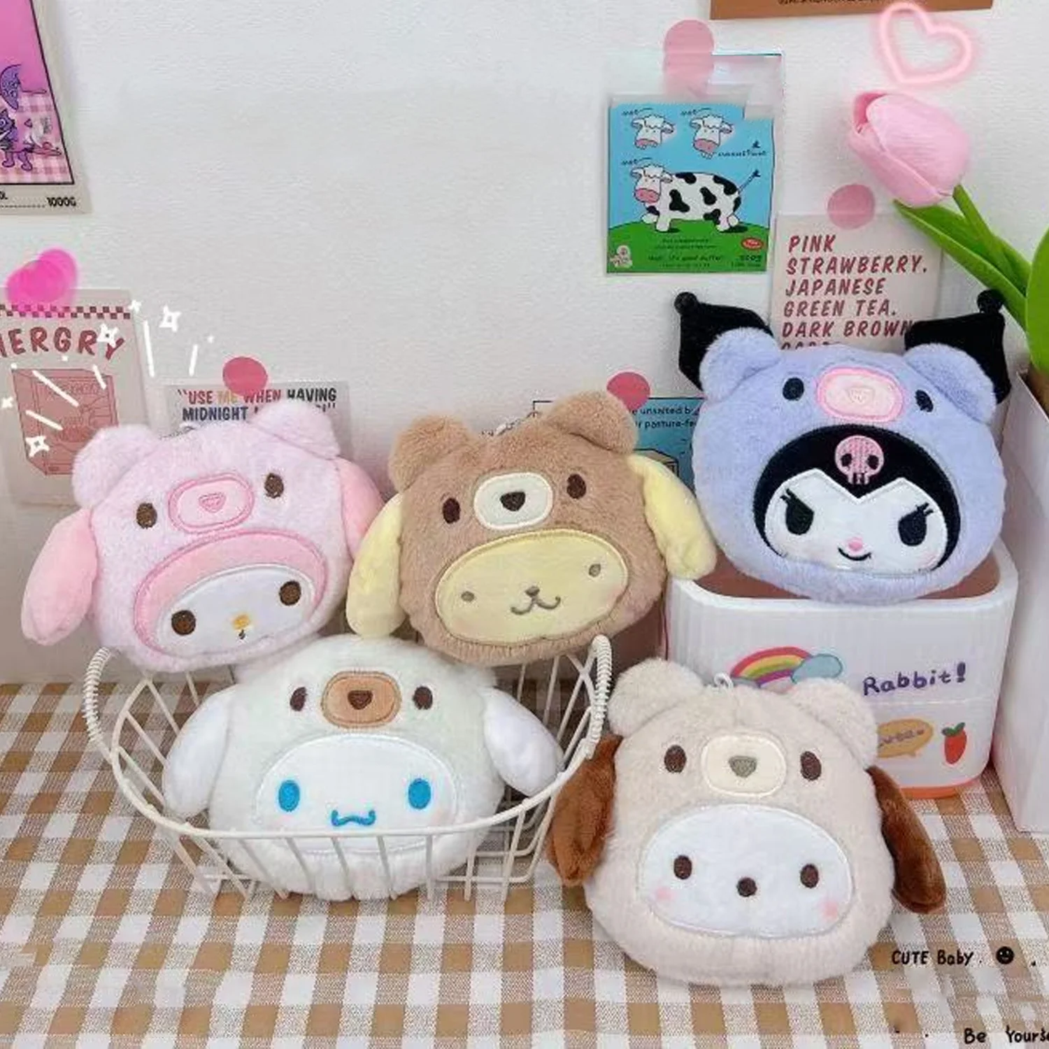 Lip Balm - Peluş Bozuk Para Cüzdanı Kolye Şifreli
